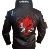 Cyberpunk 2077 Samurai Gaming Brown Leather Jacket