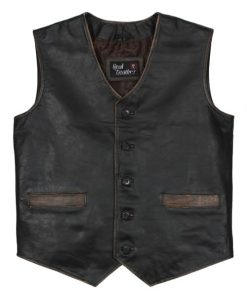 mens-black-leather-vest