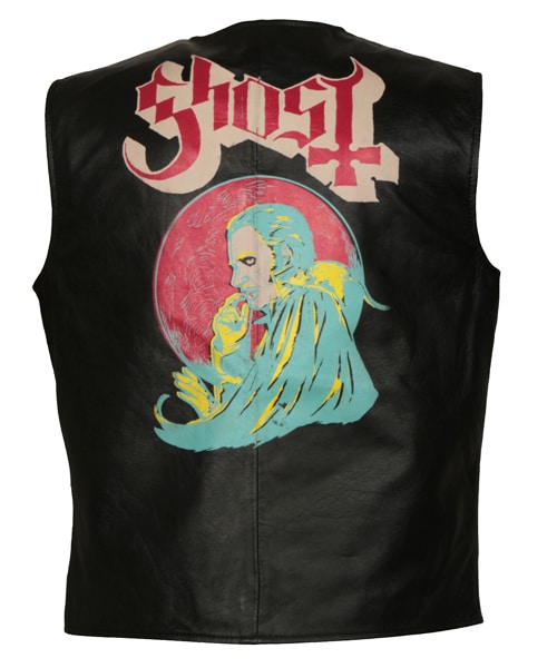Mens Motorcycle Ghost Rider Black Leather Vest