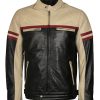 Mens Vintage Retro Motorcycle Leather Biker Jacket