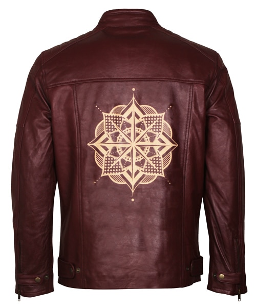 Cultural Heritage Vintage Printed Leather Jacket
