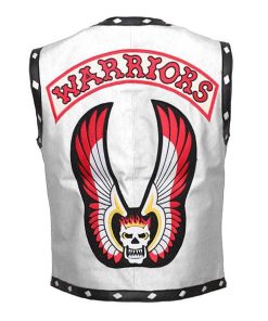 Mens Motorcycle Riders The Warriors White Leather Vest
