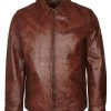 Mens Vintage Brown Casual Leather Jacket