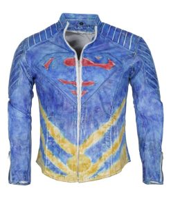 Vintage Blue Waxed Superman Cosplay Costume