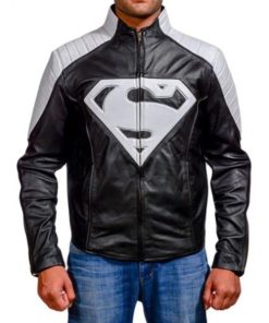 White Black Superman Man Of Steel Cosplay Jacket