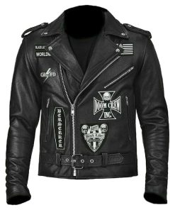 Black Label Society Mens Motorcycle Leather Jacket