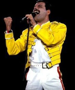 Freddie Mercury Queen Concert Yellow Leather Jacket
