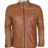 Vintage Brown Faux Fur Lined Mens Winters Leather Jacket