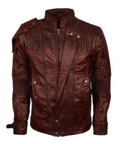 Guardians Of The Galaxy 2 Star Lord Brown Costume Leather Jacket