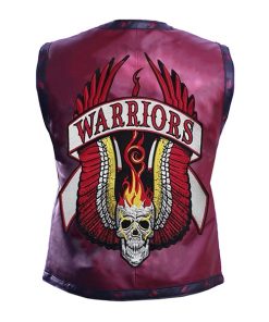 The Warriors Ajax Maroon Motorcycle Leather Vest
