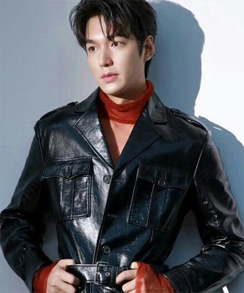 Lee Min Ho Mens Black Leather Jacket