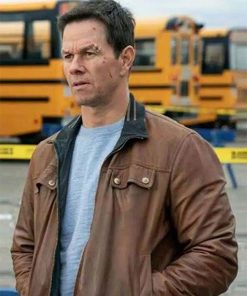Mark Wahlberg Spenser Confidential Brown Leather Jacket