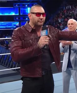 WWE SmackDown Batista Maroon Leather Jacket