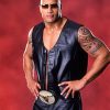 WWE The Rock Dwayne Johnson Black Leather Vest