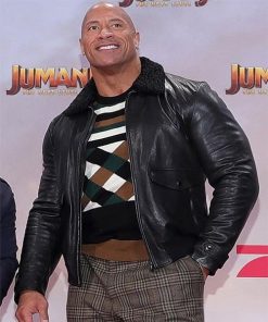 Dwayne Johnson Jumanji 3 Black Leather Jacket