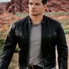 Henry Cavill Black Motorcycle Leather Jacket Mens