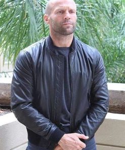 Jason Statham Black Bomber Leather Jacket