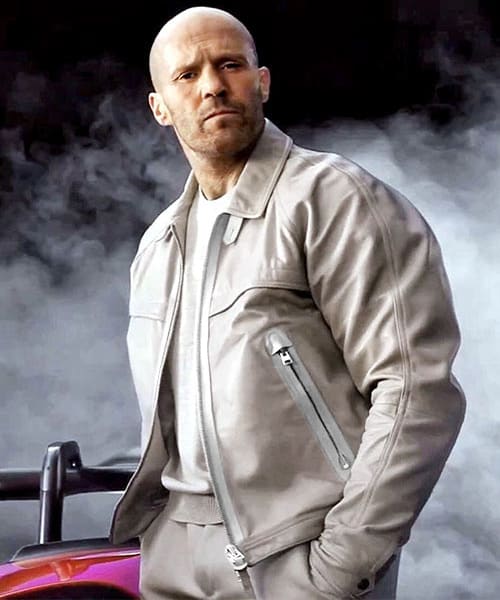 Jason Statham Fast X White Leather Jacket