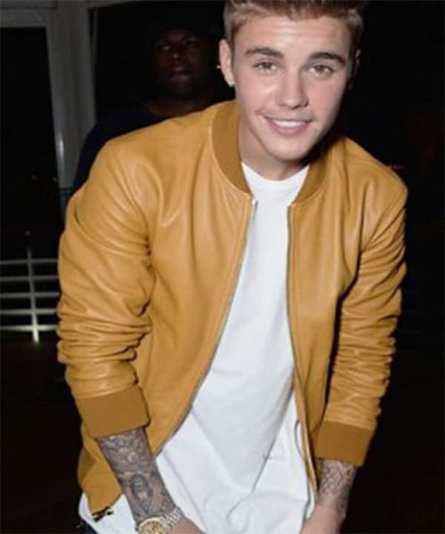 Justin Bieber Bomber Leather Jacket