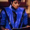 Michael Jackson Thriller Blue Leather Jacket