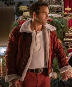 Ryan Reynolds Shearling Red Leather Jacket