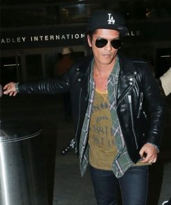 Bruno Mars Black Brando Leather Jacket