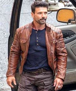 Frank Grillo Boss Level Brown Leather Jacket