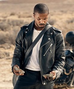 Michael B Jordan Black Leather Jacket For Men