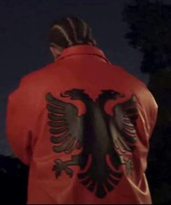Polar Opposites Drake Albanian Flag Red Leather Jacket