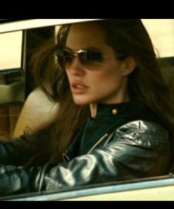 Angelina Jolie Wanted Movie Womens Black Leather Jacket