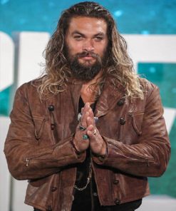 Jason Momoa Justice League Brown Suede Leather Jacket