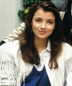 Mia Sarapochiello Ferris Buellers Day Off Womens White Leather Jacket