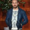 Ryan Gosling Blue Leather Jacket