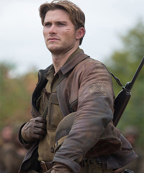 Scott Eastwood Fury Brown Leather Jacket