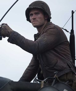 Scott Eastwood Fury Russell Miles Brown Leather Jacket