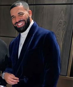 Drake Blue Velvet Blazer Coat