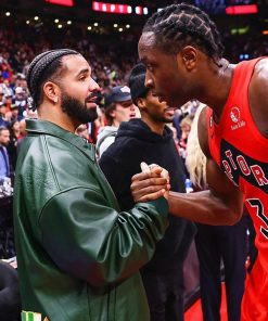 Drake Green Bomber Leather Jacket