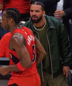 Drake Green Bomber Leather Jacket outfit