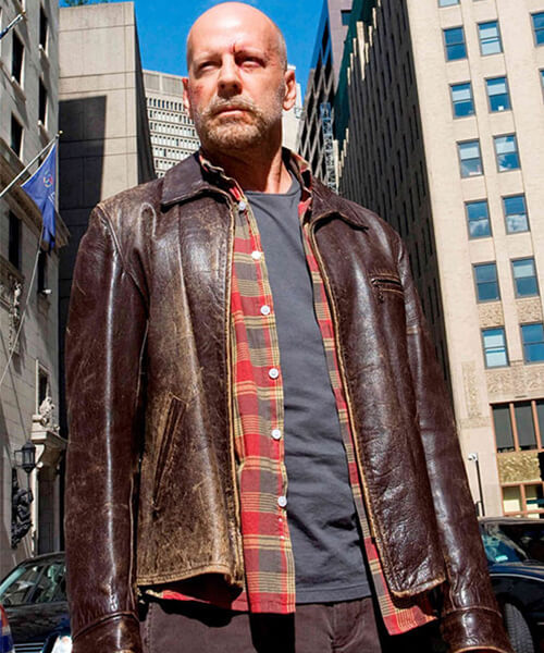 Bruce Willis Surrogates Movie Leather Jacket