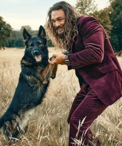 Jason Momoa Maroon Corduroy Suit