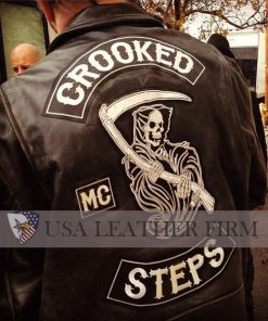 Soundgarden By Crooked Steps MC Black Leather Jacket