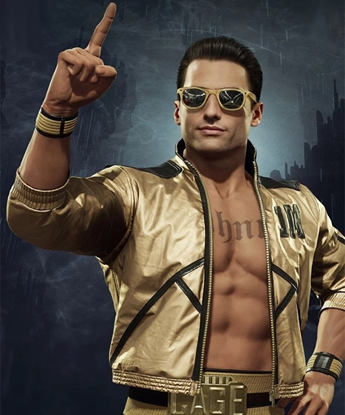Mortal Kombat 11 Johnny Cage 1M Golden Leather Jacket