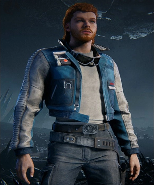Star Wars Jedi Survivor Blue Leather Jacket