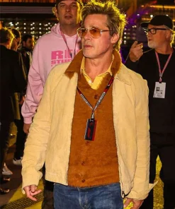 F1 Premiere Night Brad Pitt Beige Cotton Jacket