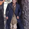 Robin Hood Taron Egerton Quilted Leather Coat