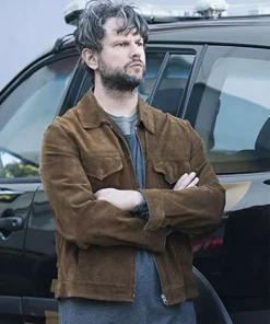 The Mechanism Selton Mello Brown Suede Leather Jacket