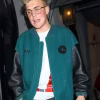 Jake Paul Green and Black Varsity Leather Jacket