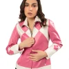 Ranger Themed Womens Pink Leather Jacket