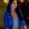 Shadowhunters Isabelle Lightwood Blue Leather Jacket