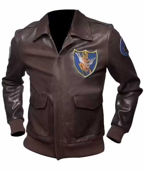 Top Gun Flying Tiger Bomber Leather Jacket